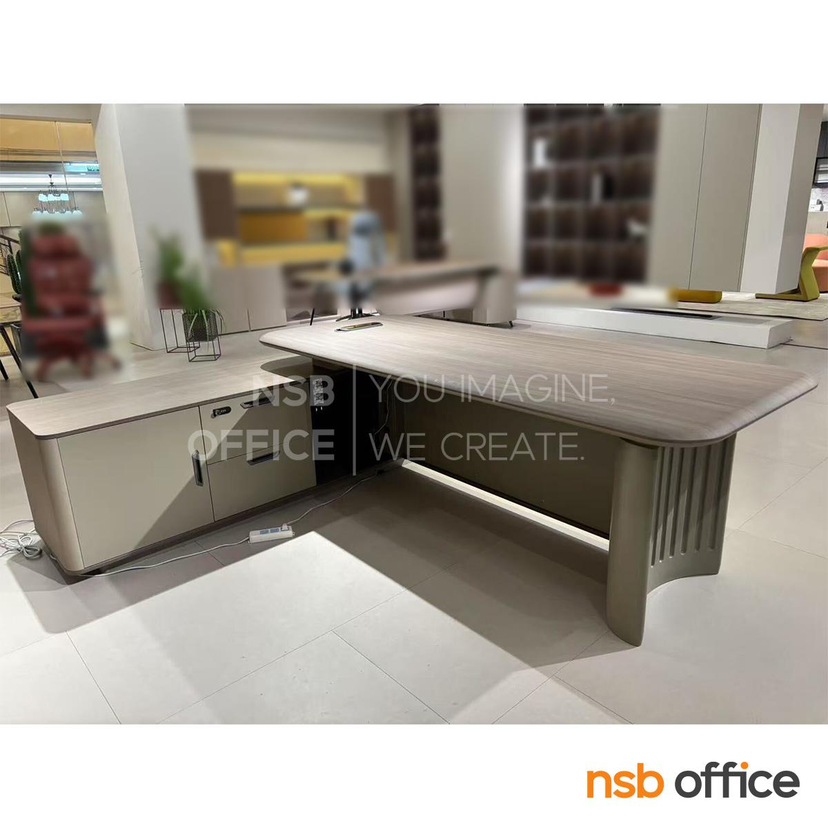 โต๊ะทำงานผู้บริหารตัวแอล รุ่น Madison (เมดิสัน) ขนาด 240W cm.  