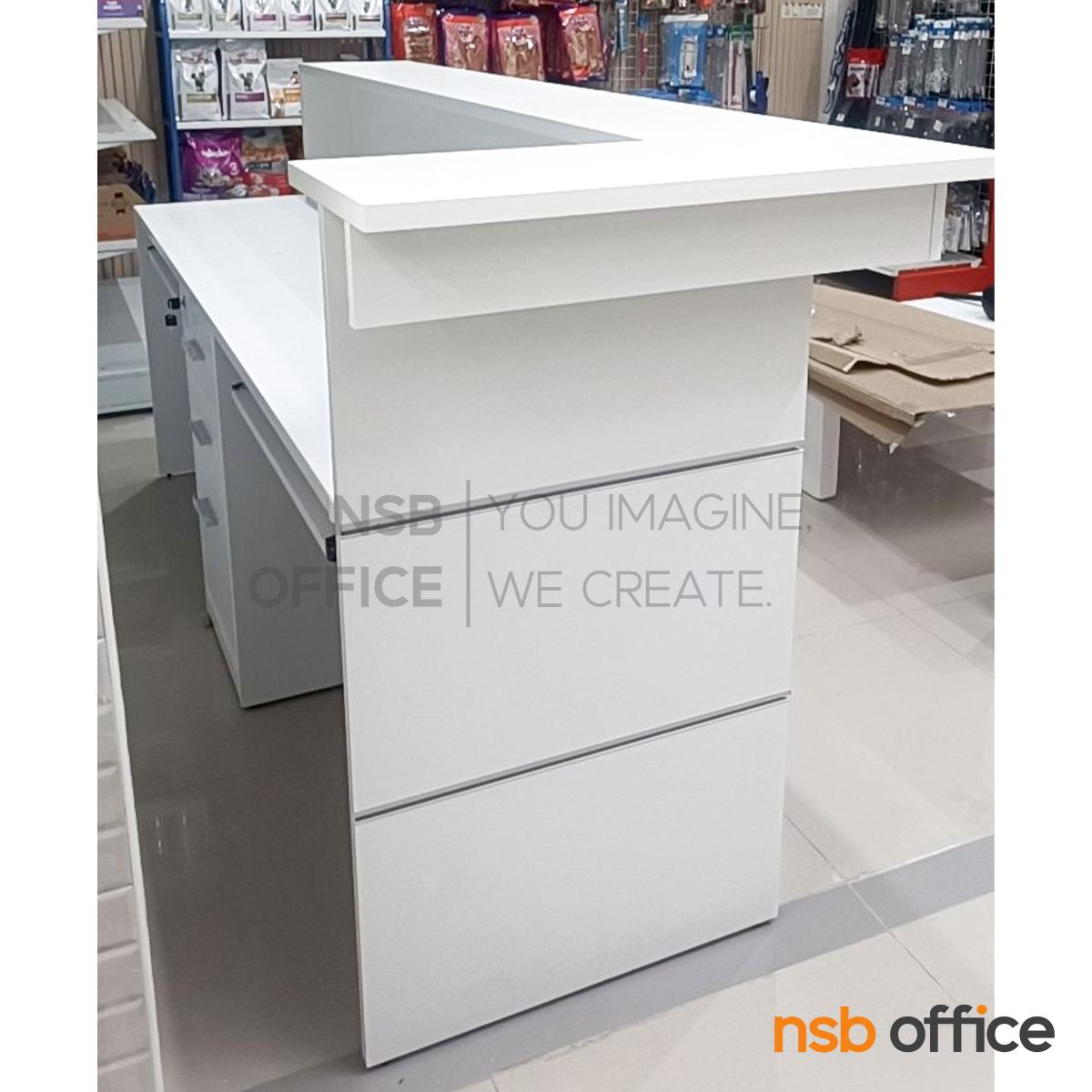 เคาน์เตอร์หน้าตรง 3 ลิ้นชัก รุ่น Lonell (โลเนล) ขนาด 220W cm. พร้อม 2 รางคีบอร์ด