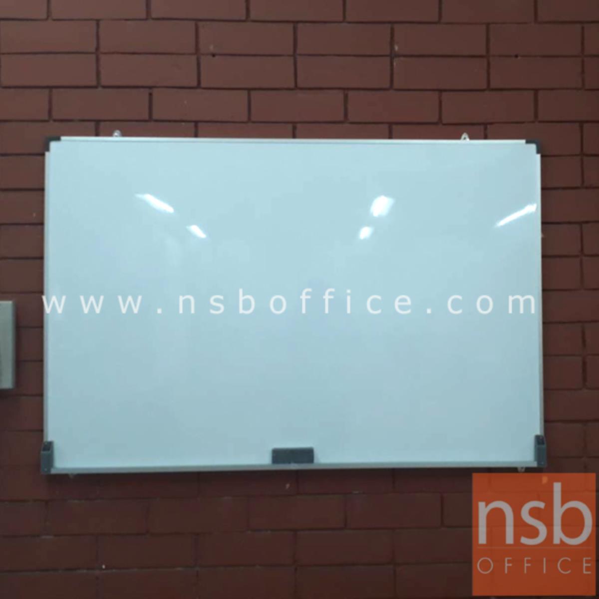 กระดานไวท์บอร์ดแบบแขวน White board   120W cm ขอบอลูมิเนียม คิ้วเล็ก (พร้อมงานติดตั้งบนผนัง)