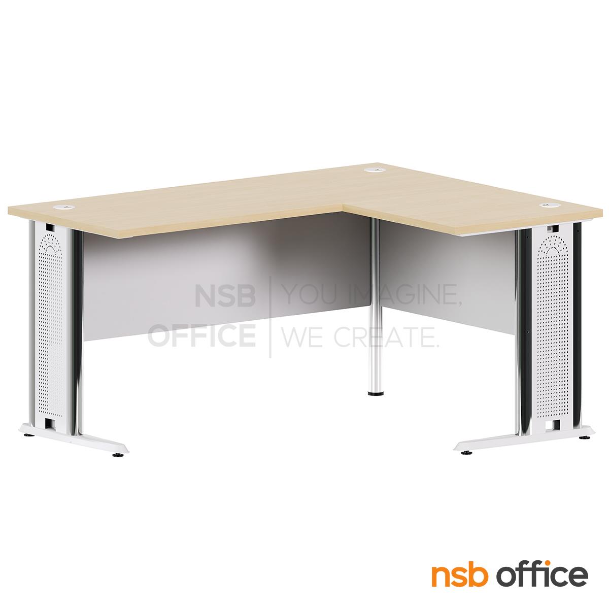 โต๊ะทำงานตัวแอล รุ่น Cavassos (คาวาสโซส์) ขนาด 150W ,165W ,180W cm.  ขาเหล็ก 