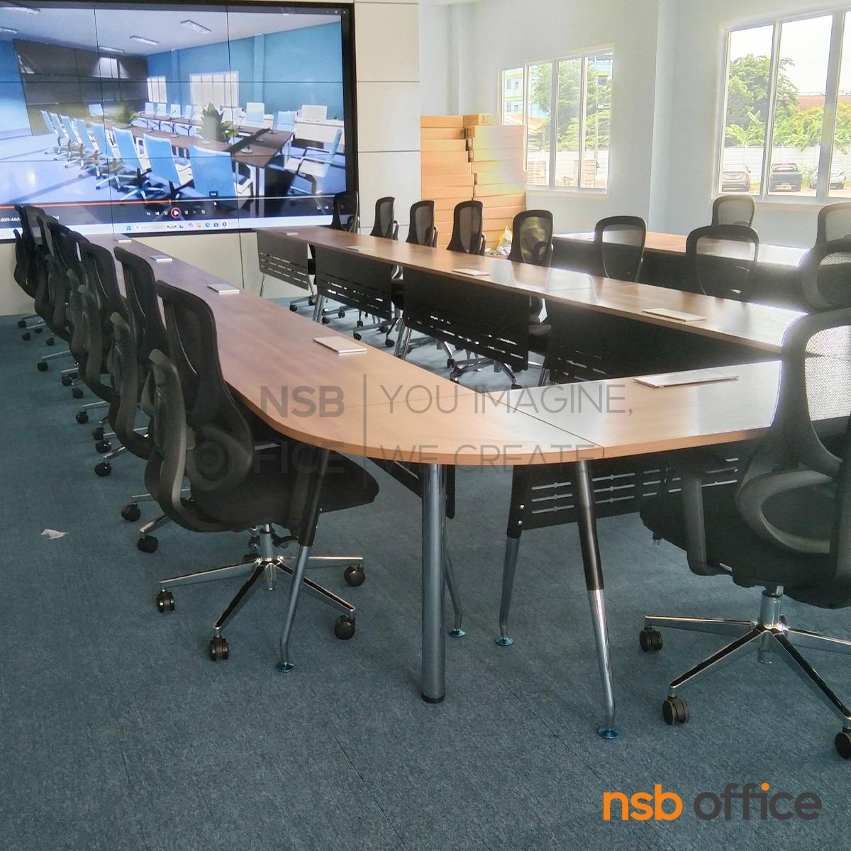 โต๊ะประชุมหัวโค้ง รุ่น Zormith (ซอร์มิธ) ขนาด 480W , 660W cm.  บังตาเหล็ก ขาเหล็ก