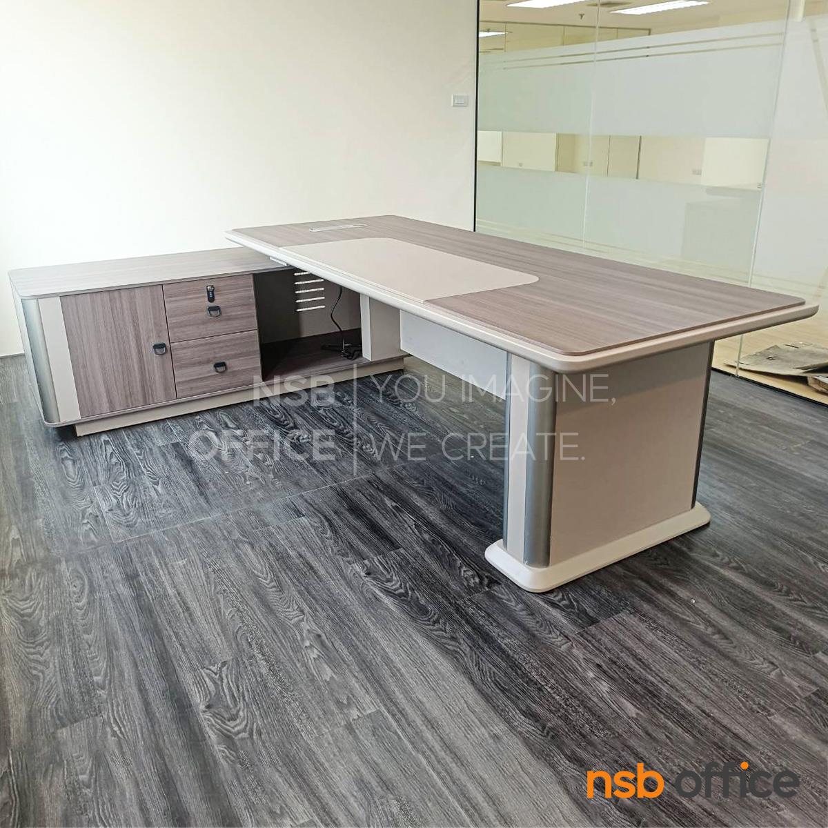 โต๊ะทำงานผู้บริหารตัวแอล รุ่น Nebula (เนบิวล่า) ขนาด 240W cm.  พร้อมตู้ข้าง