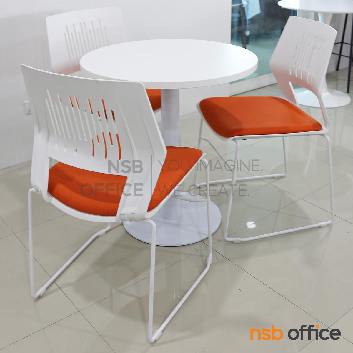 ชุดโต๊ะหน้าท็อปเมลามีน 3 ที่นั่ง  รุ่น Baldum (บัลดัม) ขนาด 70Di cm.  พร้อมเก้าอี้โพลี