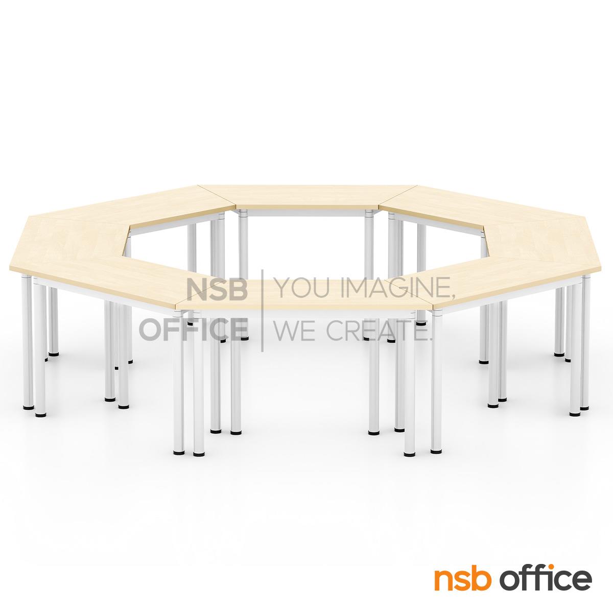 โต๊ะเรียนกิจกรรมทรงคางหมู รุ่น Octal 105, 120, 140W cm ไม่มีล้อเลื่อน (สำหรับกลุ่ม 8 คน)