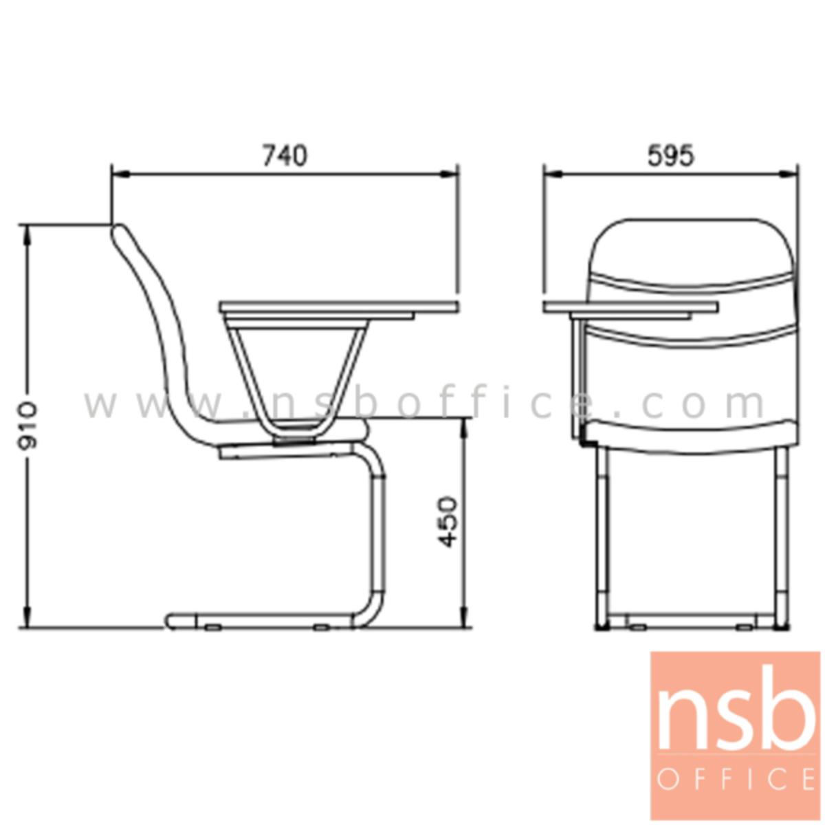 เก้าอี้เลคเชอร์หุ้มหนังเทียม (PVC)หรือหุ้มผ้า รุ่น TY-AC232LE ขาตัวซีเหล็กชุบโครเมี่ยม