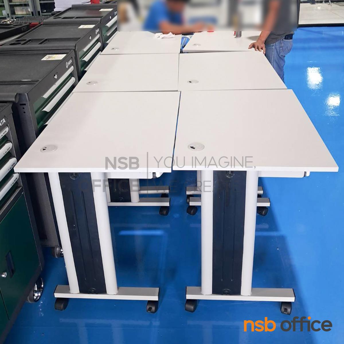 โต๊ะคอมพิวเตอร์  รุ่น Drakexel (เดรกเซล) ขนาด 80W cm.  ขาเหล็ก ล้อเลื่อน