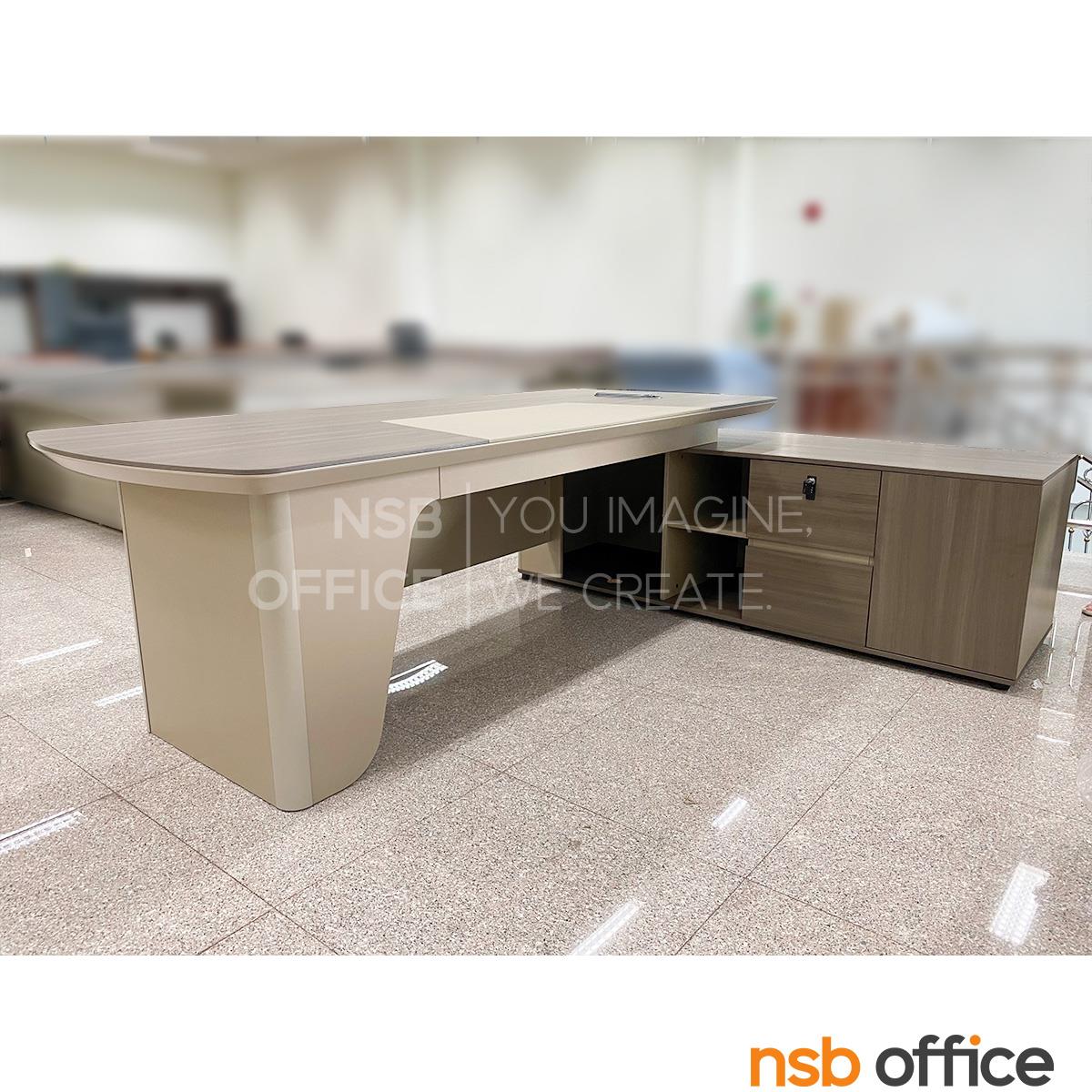 โต๊ะผู้บริหารตัวแอล รุ่น Elantris (เอลานทริส) ขนาด 240W , 260W cm. พร้อมตู้ข้าง