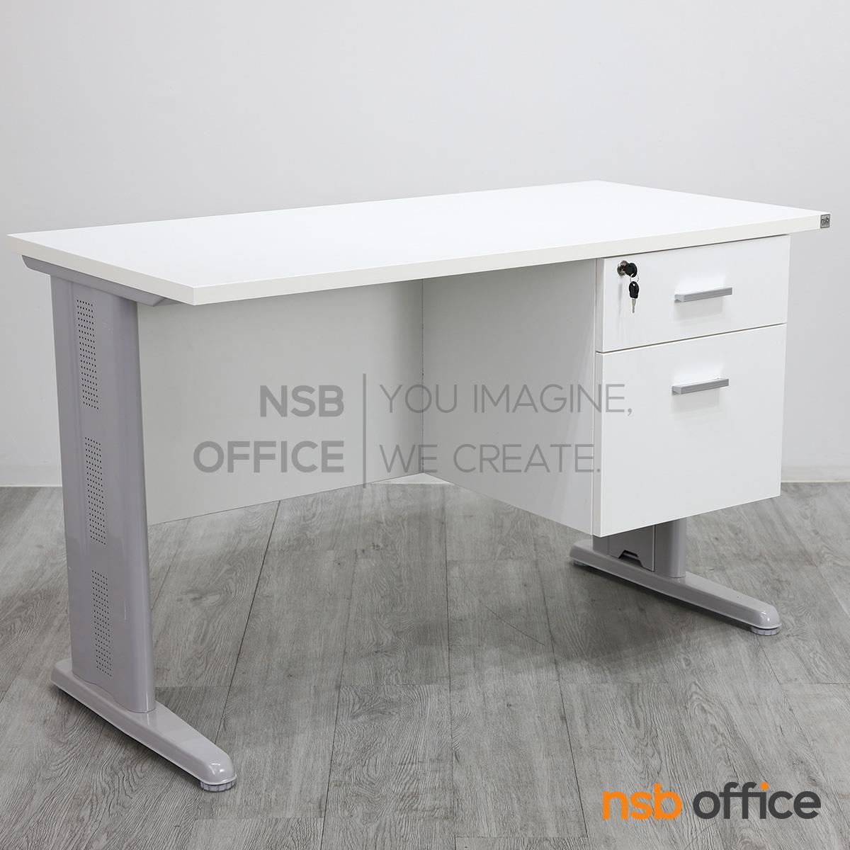 โต๊ะทำงาน 2 ลิ้นชัก รุ่น Sutton (ซัตตัน) 120W, 135W, 150W cm. ขาเหล็กตัวแอล