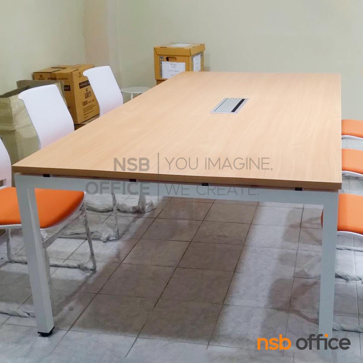 โต๊ะประชุมทรงสี่เหลี่ยม  ขนาด 150W, 180W, 200W, 240W cm.  ขาเหล็ก