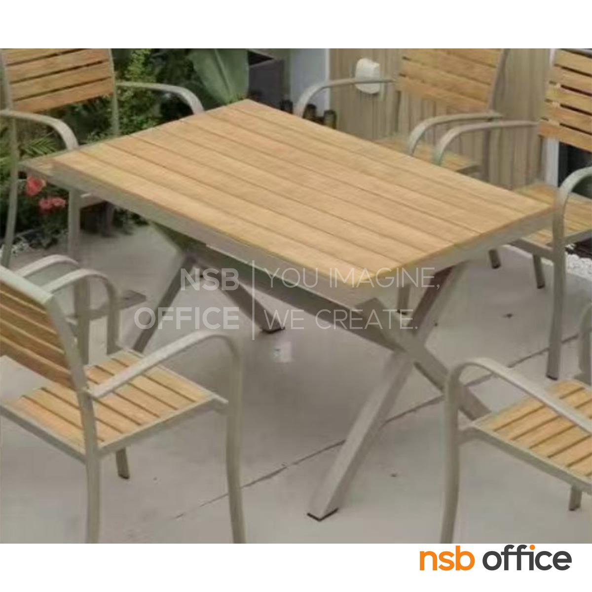 A14A351:โต๊ะไม้พลาสวูด รุ่น Duchess (ดัชเชส) ขนาด 130W cm.  โครงขาอลูมิเนียม
