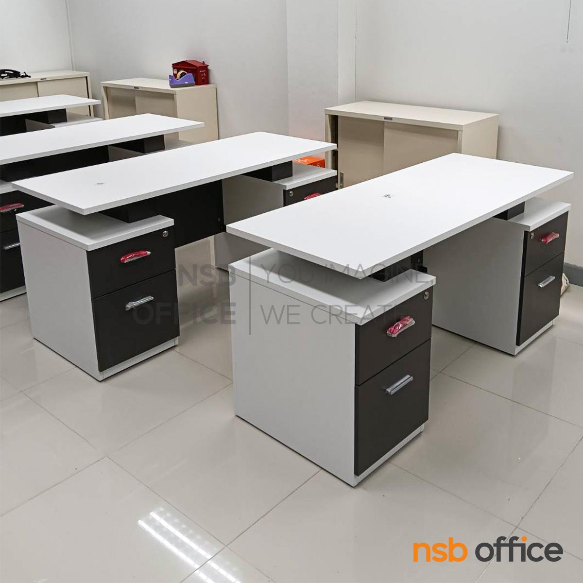 โต๊ะทำงาน 4 ลิ้นชัก รุ่น Nixon (นิกซัน) ขนาด 150W ,180W cm.  เมลามีน