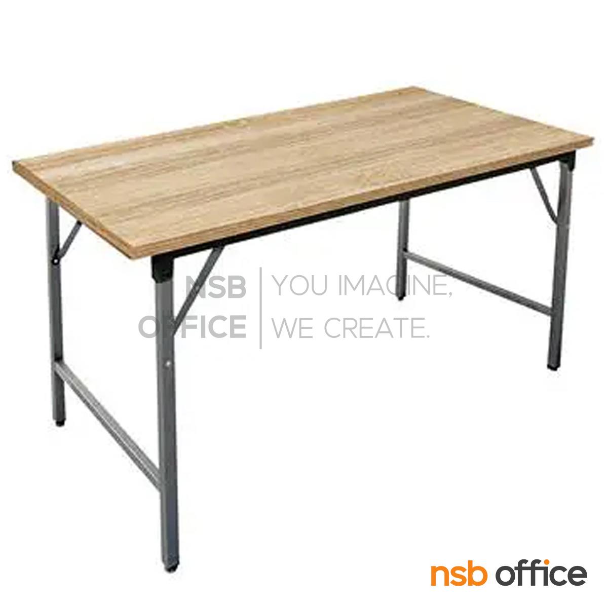 โต๊ะพับหน้าเมลามีน รุ่น Gomen (โกเมน) ขนาด 80W ,120W cm.  ขาเหล็กพ่นเกล็ดเงิน 