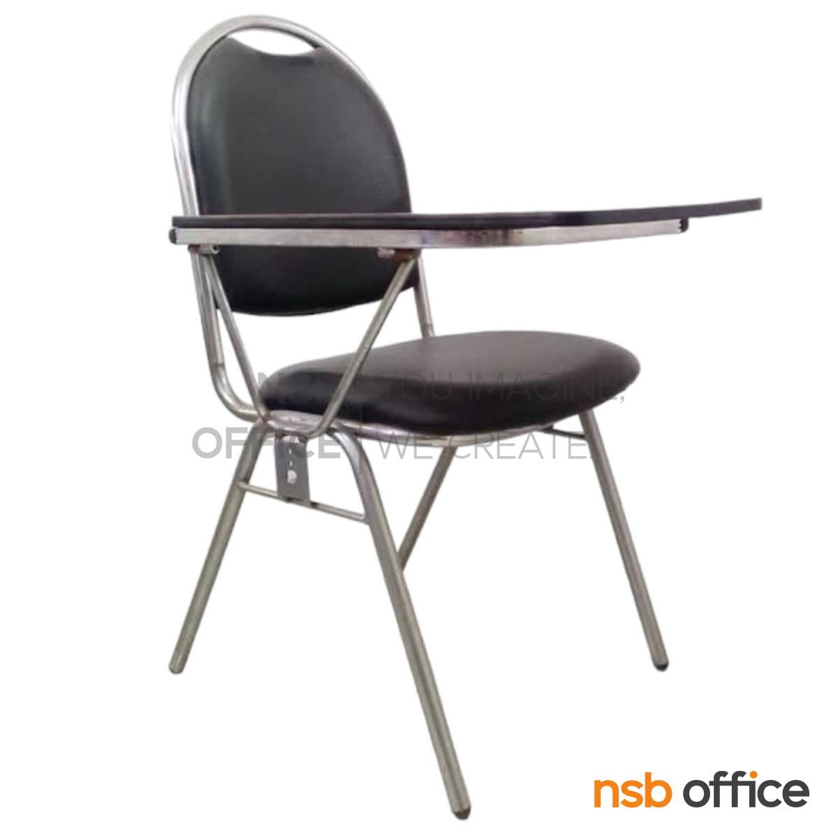 เก้าอี้เลคเชอร์หุ้มหนังเทียม (PVC) รุ่น CL-100 ขาเหล็กชุบโครเมี่ยมและขาเหล็กพ่นดำ