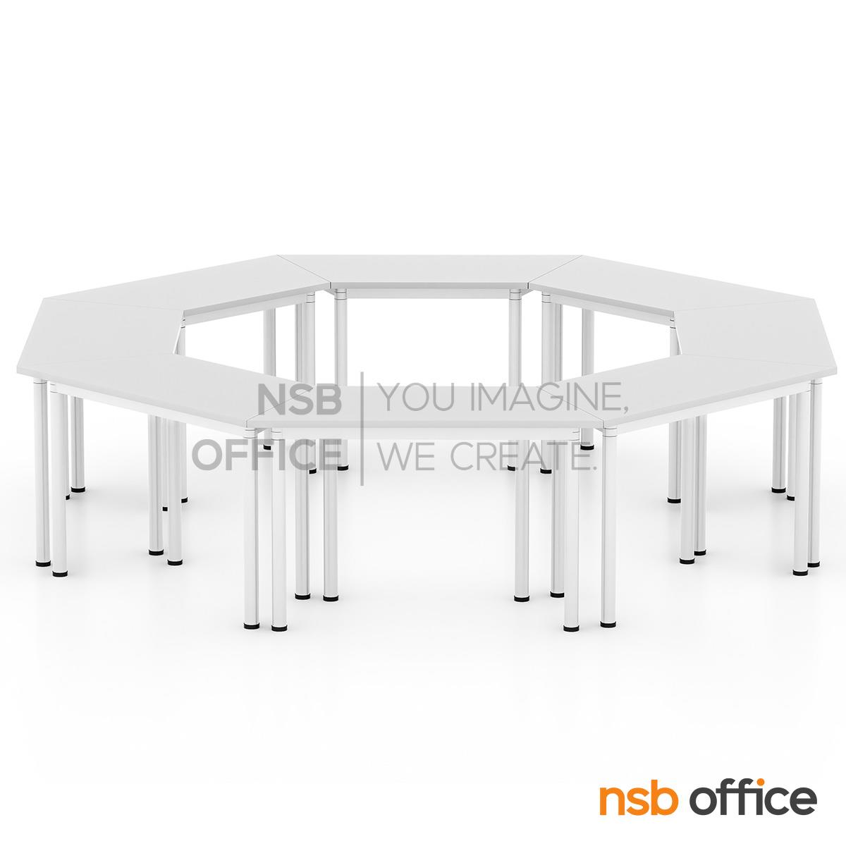 โต๊ะเรียนกิจกรรมทรงคางหมู รุ่น Octal 105, 120, 140W cm ไม่มีล้อเลื่อน (สำหรับกลุ่ม 8 คน)