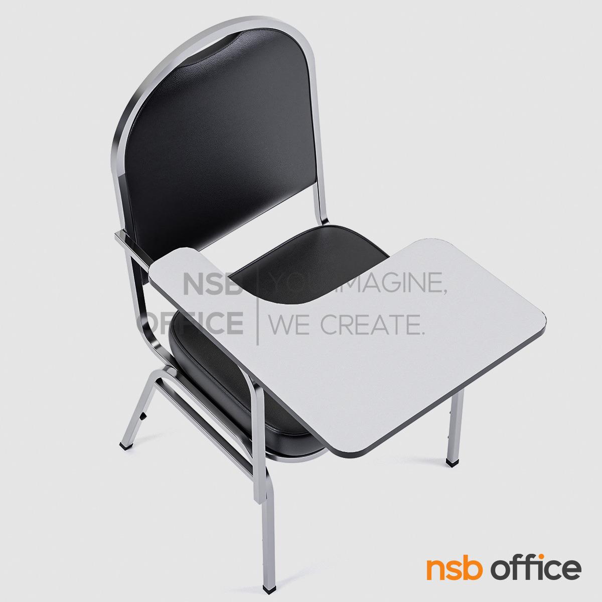 เก้าอี้เลคเชอร์หุ้มหนังเทียม (PVC) รุ่น CL-500 ขาเหล็กชุบโครเมี่ยมและขาเหล็กพ่นดำ