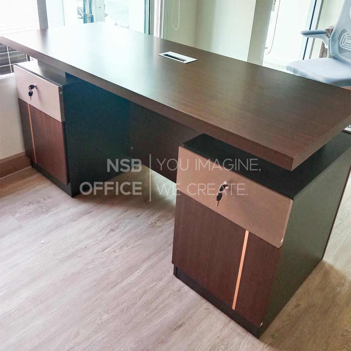 โต๊ะทำงานหน้าตรง รุ่น Noele (โนแอล) ขนาด 180W cm. เมลามีน