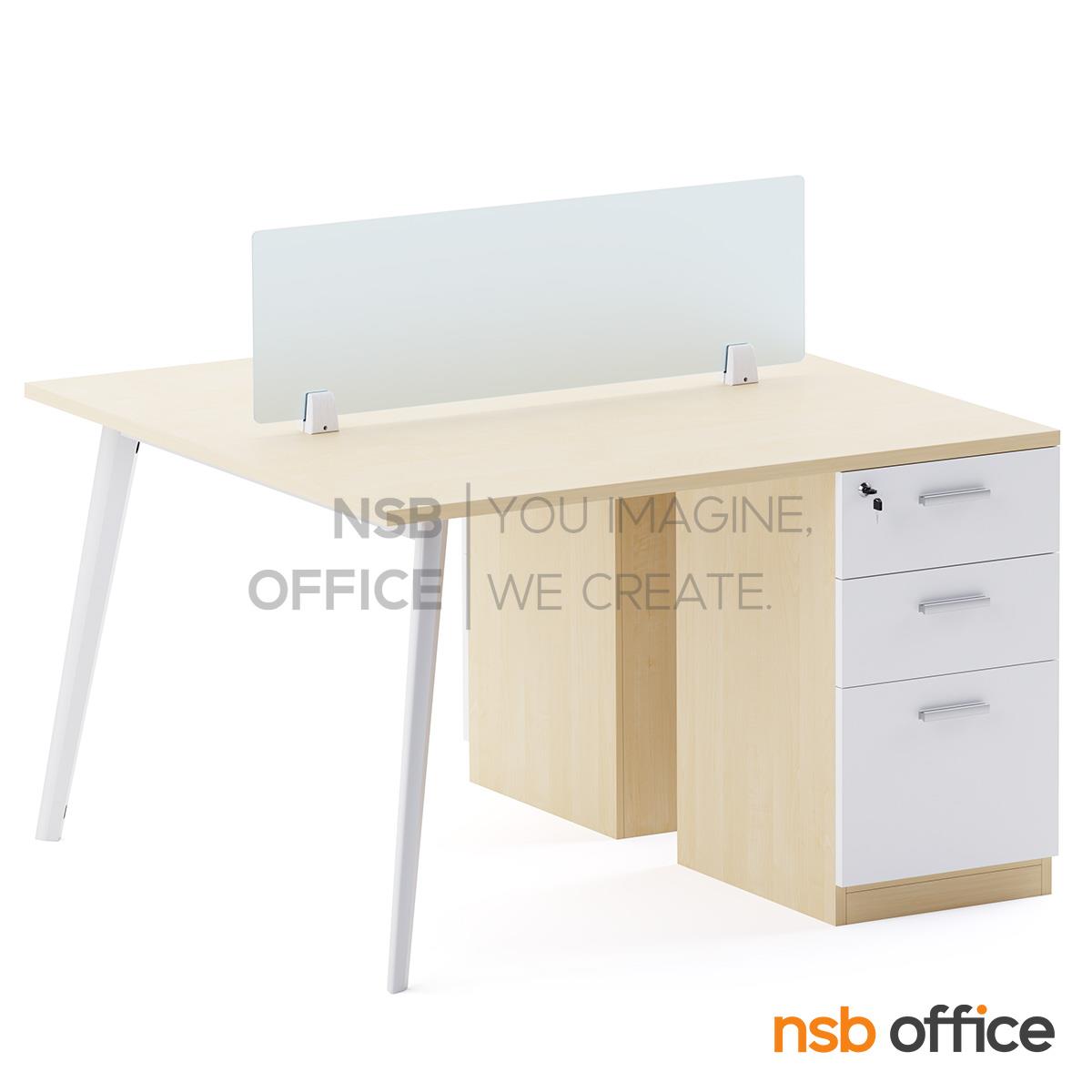 ชุดโต๊ะทำงานกลุ่ม รุ่น Outer (เอ็าเทอร์) 2, 4, 6 ที่นั่ง  พร้อมมินิสกรีนและตู้ลิ้นชักไม้