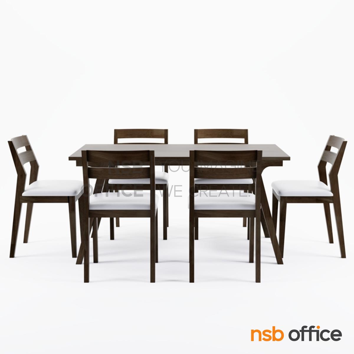 ชุดโต๊ะรับประทานอาหารหน้าไม้ยางพารา 6 ที่นั่ง รุ่น Midsweet (มิดสวีต)  พร้อมเก้าอี้