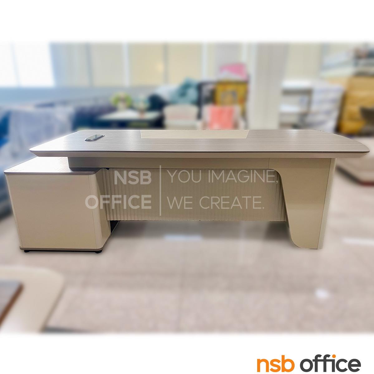 โต๊ะผู้บริหารตัวแอล รุ่น Elantris (เอลานทริส) ขนาด 240W , 260W cm. พร้อมตู้ข้าง