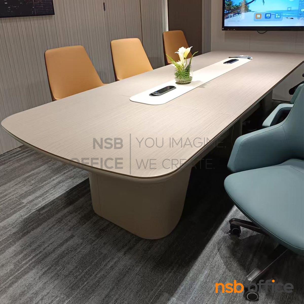 โต๊ะประชุมหัวโค้ง รุ่น Morrible (มอร์ริเบิล) ขนาด 320W ,360W cm.  มุมมน มาพร้อมป๊อปอัพ