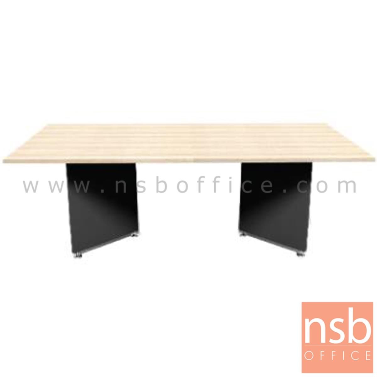 โต๊ะประชุมทรงสี่เหลี่ยม รุ่น Moritz (มอริทซ์) ขนาด 240W cm. สีแกรนโอ๊คตัดกราไฟท์
