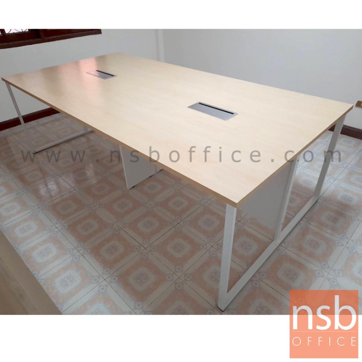 โต๊ะประชุมทรงสี่เหลี่ยม  รุ่น Gene (จีน) ขนาด 240W cm. พร้อมชุดป็อบอัพหน้าโต๊ะ