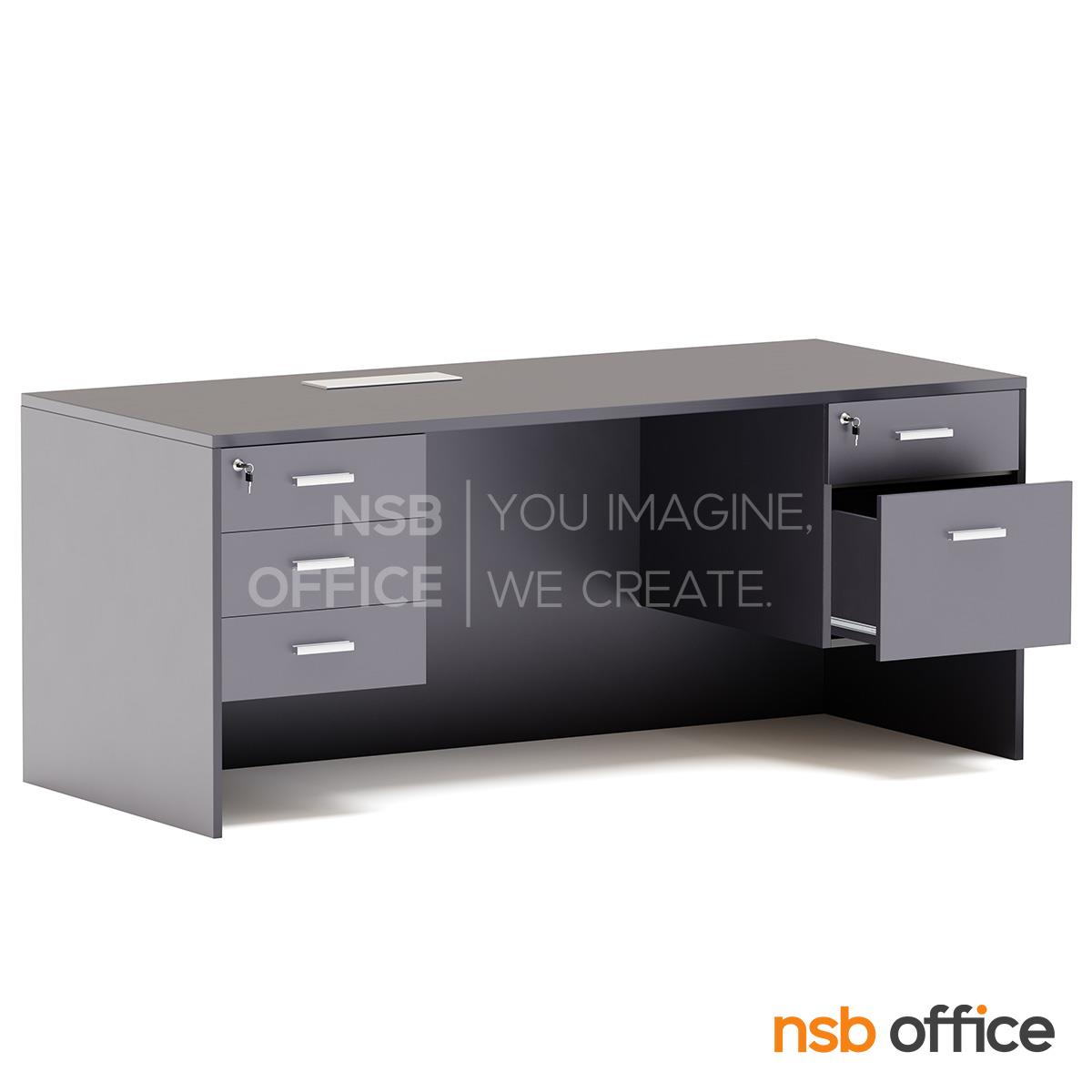 โต๊ะผู้บริหาร 5 ลิ้นชัก รุ่น Zircon (เซอร์คอน) ขนาด 180W cm.  พร้อมป๊อปอัพทรงฝาเปิด