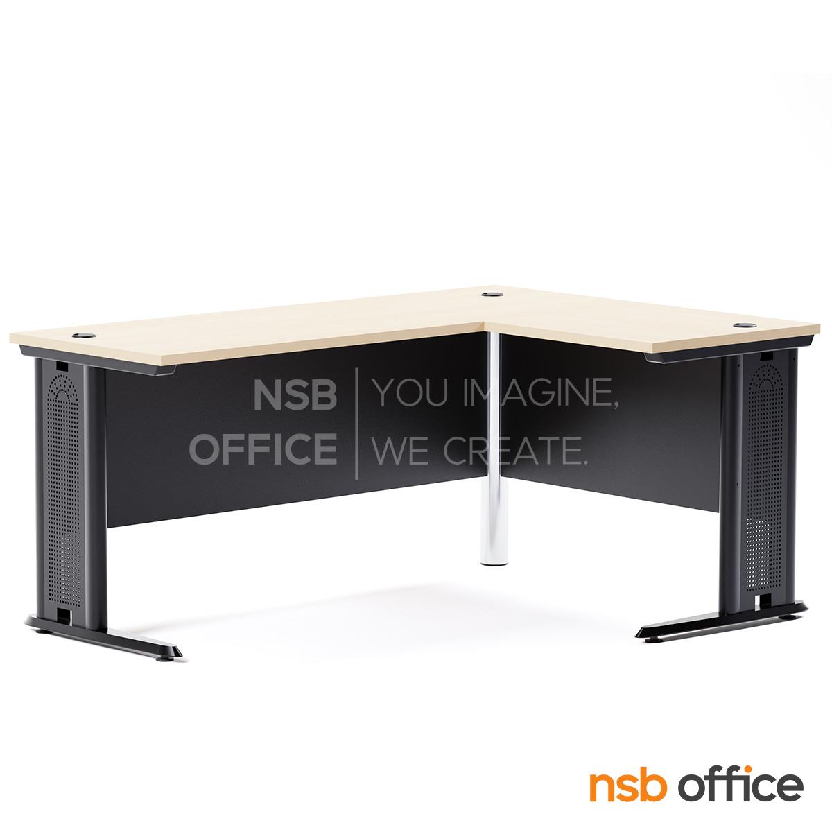 โต๊ะทำงานตัวแอล รุ่น Cavassos (คาวาสโซส์) ขนาด 150W ,165W ,180W cm.  ขาเหล็ก 