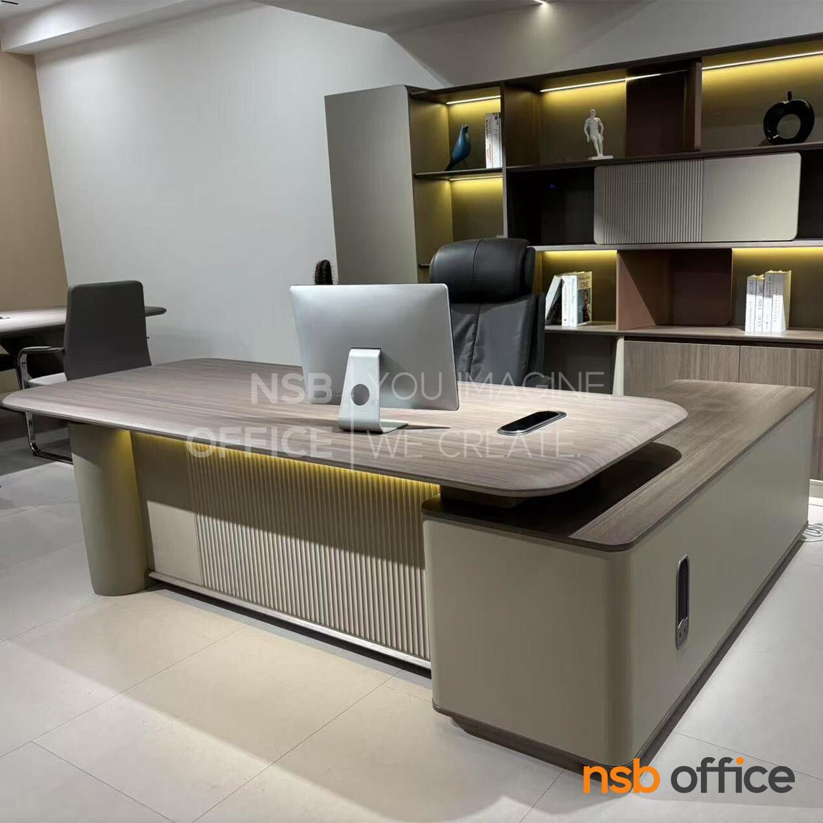 A30A075:โต๊ะทำงานผู้บริหารตัวแอล รุ่น Madison (เมดิสัน) ขนาด 240W cm.  