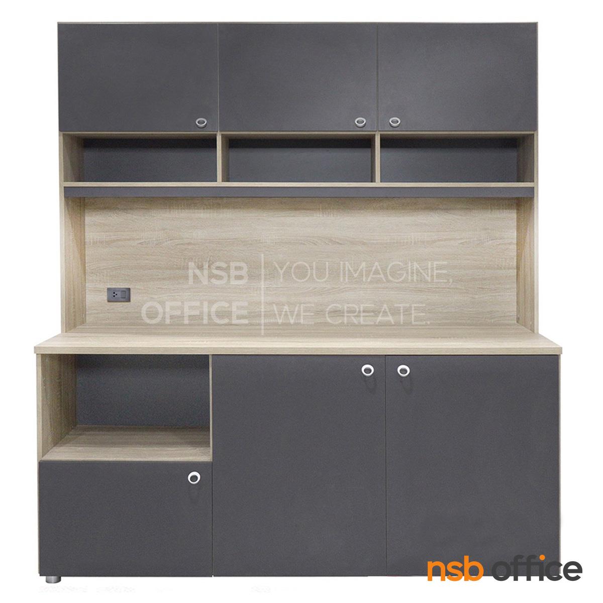K05A023:ชุดตู้ครัว  รุ่น Nexor (เน็กเซอร์) ขนาด 180W cm.  มีชั้นวางไมโครเวฟด้านล่าง