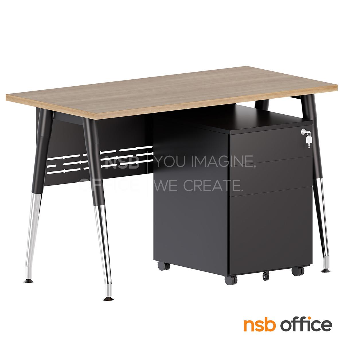 โต๊ะทำงานพร้อมตู้ลิ้นชักเหล็กล้อลื่อน รุ่น Gerbera (เยอบีร่า) ขนาด 120W , 135W และ 150W cm. บังตาเหล็ก ขาเหล็ก