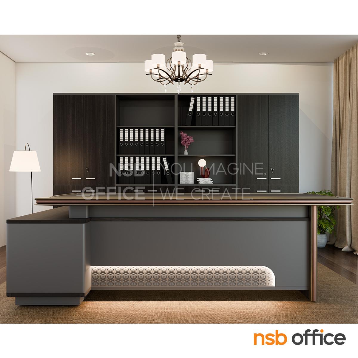 โต๊ะผู้บริหารตัวแอล รุ่น Malik (มาลิค) ขนาด 240W cm. พร้อมตู้ข้าง