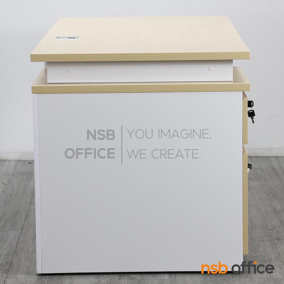 โต๊ะทำงาน 2 ลิ้นชัก รุ่น Jamelia (จามีเลีย) ขนาด 120W cm. บังตาไม้ ขาเหล็ก