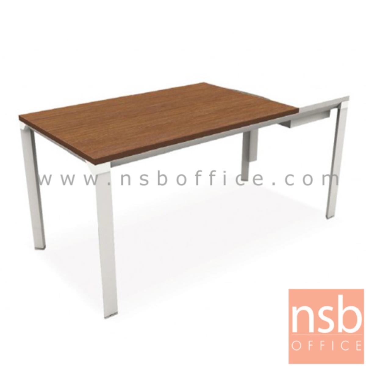 โต๊ะผู้บริหารทรงสี่เหลี่ยมทูโทน รุ่น HB-DK02-1680  ขนาด 160W cm.  ขาเหล็กสีขาว