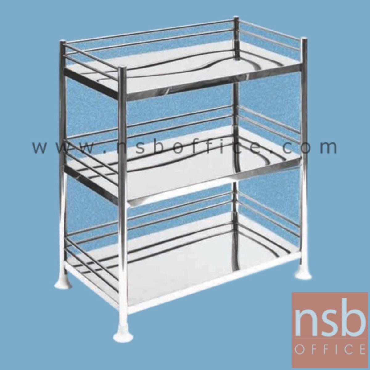 G04A060:ชั้นสแตนเลส 3 ชั้น 62W*32D*75H cm.  ไม่มีล้อ