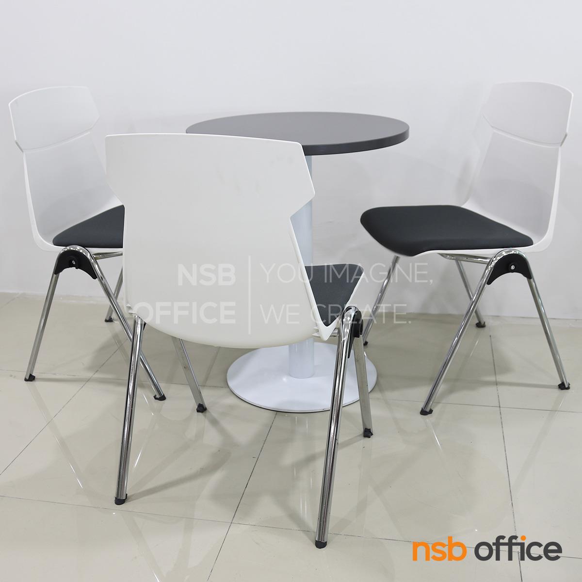 ชุดโต๊ะหน้าท็อปเมลามีน 3 ที่นั่ง รุ่น Cherrybomb (เชอร์รี่บอม) ขนาด 60Di cm.  พร้อมเก้าอี้โพลี