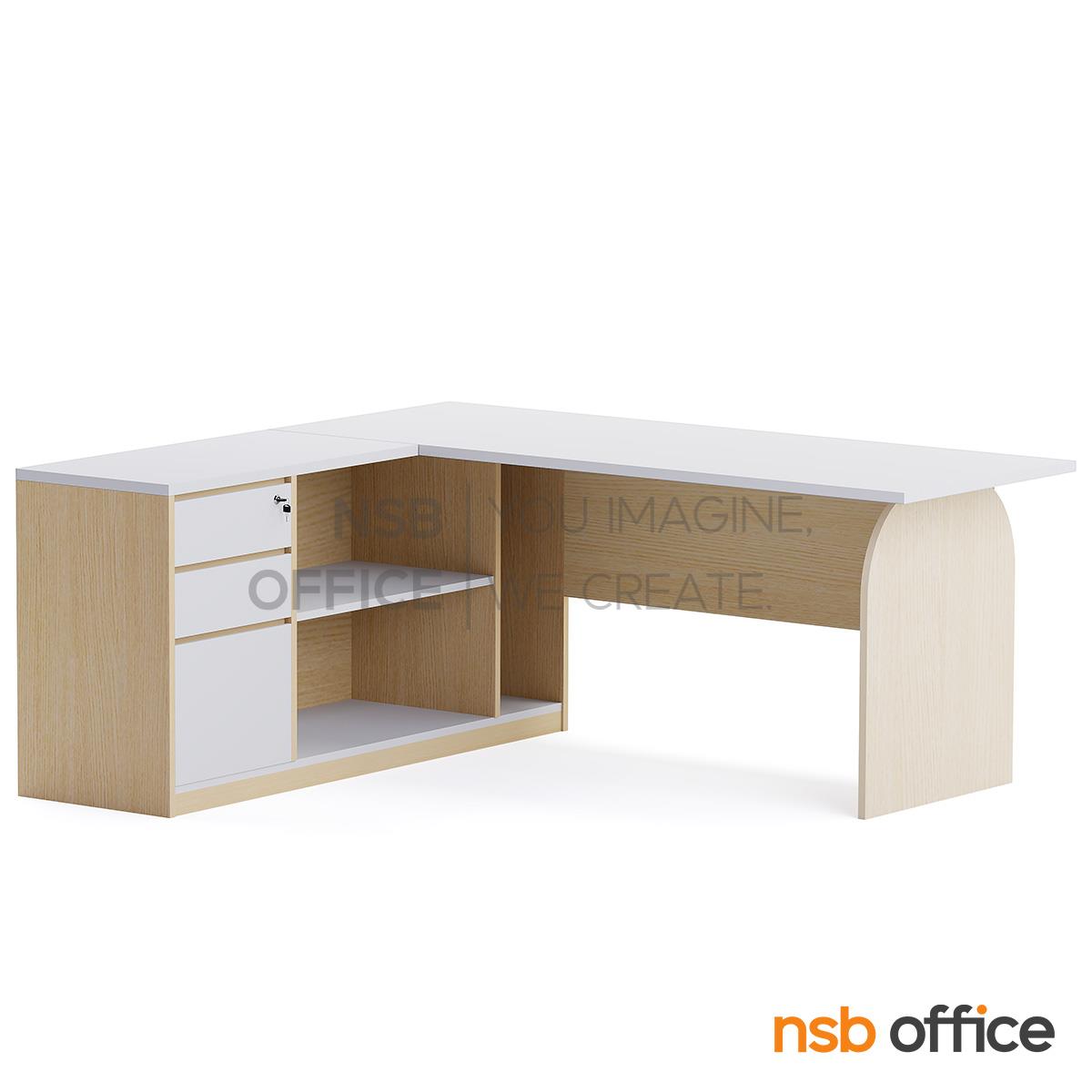โต๊ะผู้บริหารตัวแอล รุ่น Forrestia (ฟอเรสเทีย) ขนาด 180W cm.  ขาไม้