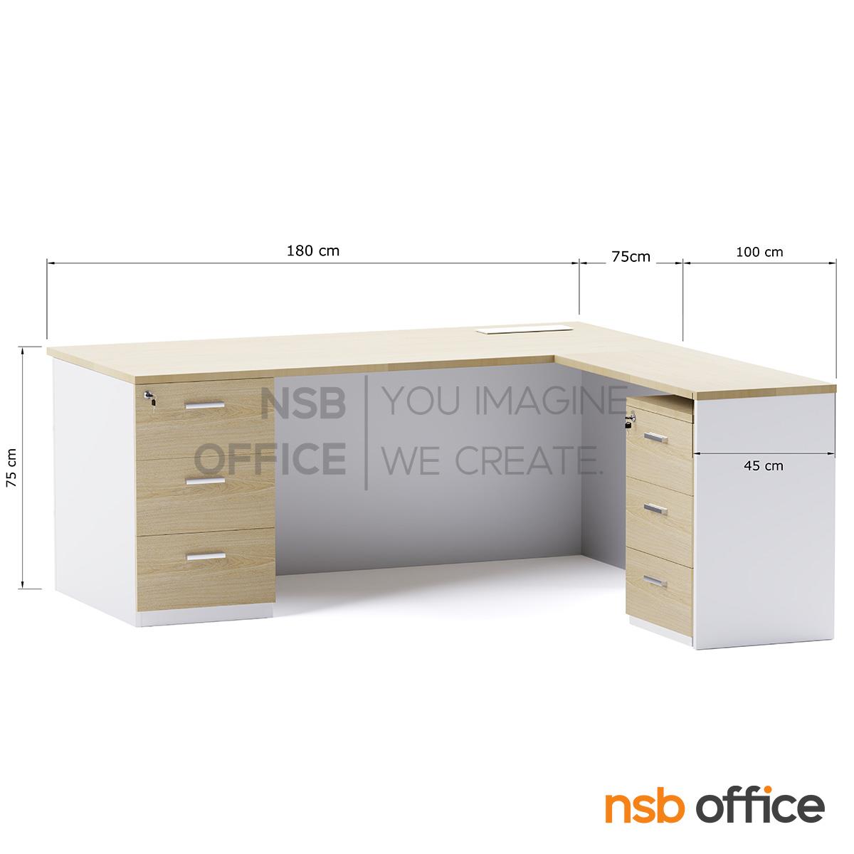 โต๊ะผู้บริหารตัวแอล รุ่น Malachite (มาลาไคต์)  