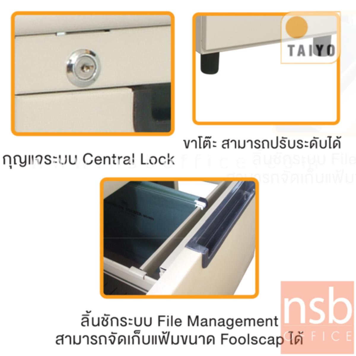 โต๊ะทำงานเหล็ก 7 ลิ้นชัก รุ่น TU-50 ขนาด 5 ฟุต (รุ่นขาทึบ ขาโต๊ะปรับระดับได้) 