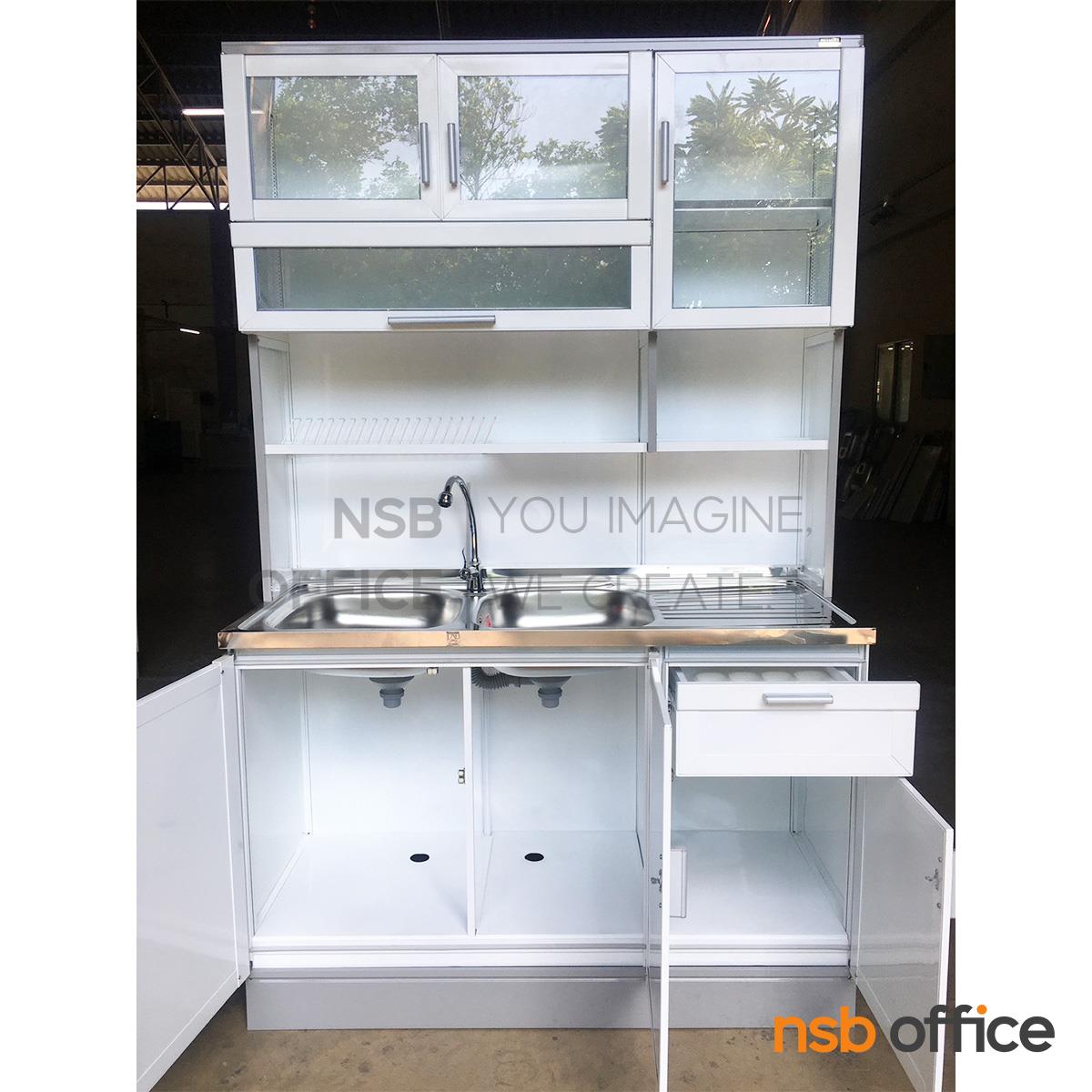  ตู้ครัวสูงอลูมิเนียม พร้อมอ่างซิงค์ รุ่น Pavaria (พาวาเรีย) ขนาด 120W* 54D* 190H cm 
