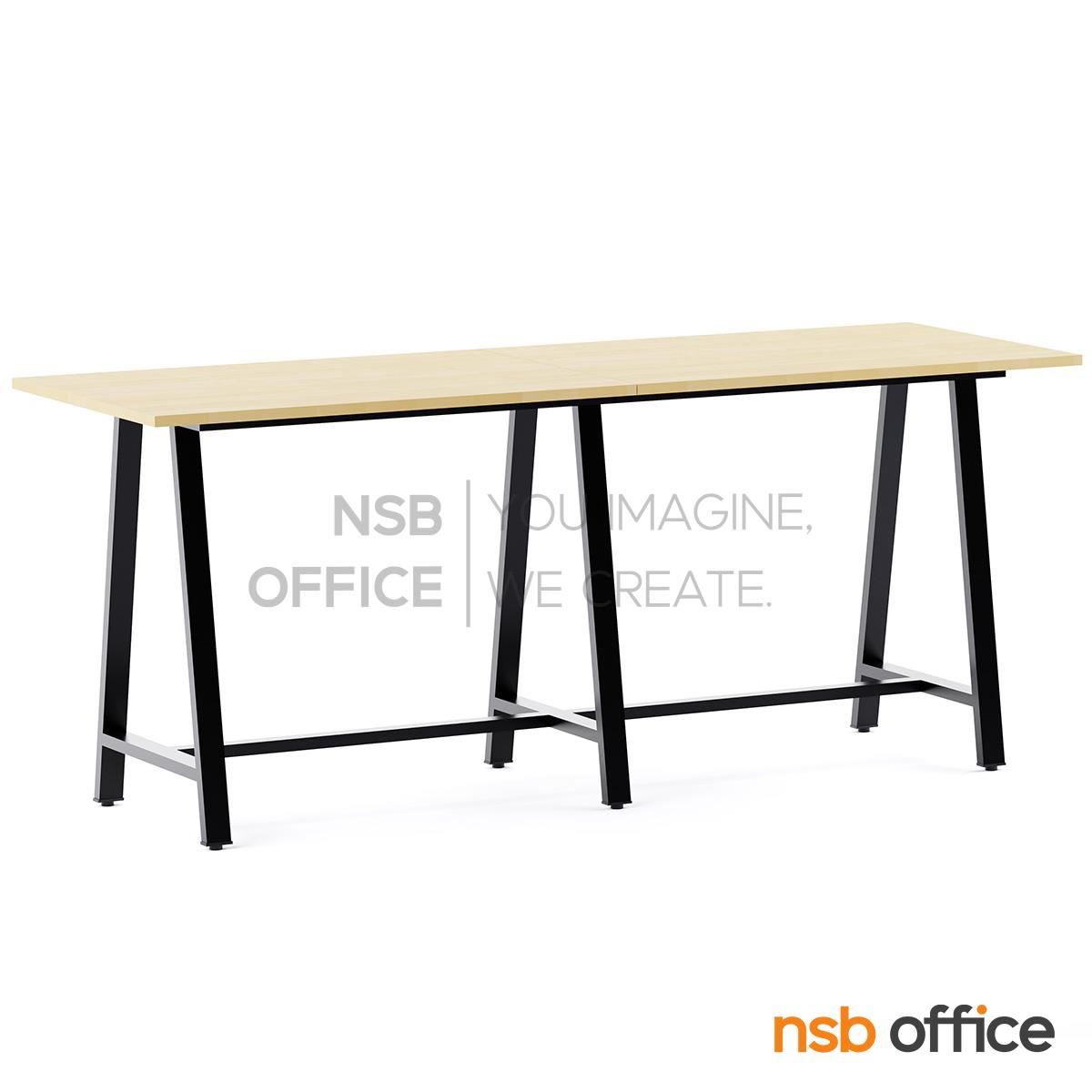 โต๊ะประชุมกลุ่มย่อย บาร์สูง รุ่น Bar-A ขนาด 150W, 180W, 210W, 240W cm.  ขาเหล็ก 3 x 6 cm พ่นสี