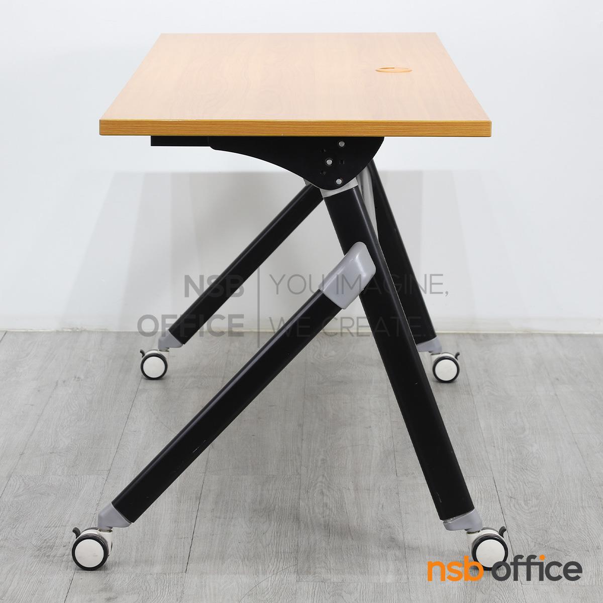 โต๊ะพับล้อเลื่อน รุ่น Marcelline (มาเซลีน)  ขนาด 150W cm. โครงขาเหล็ก ลูกล้อใหญ่