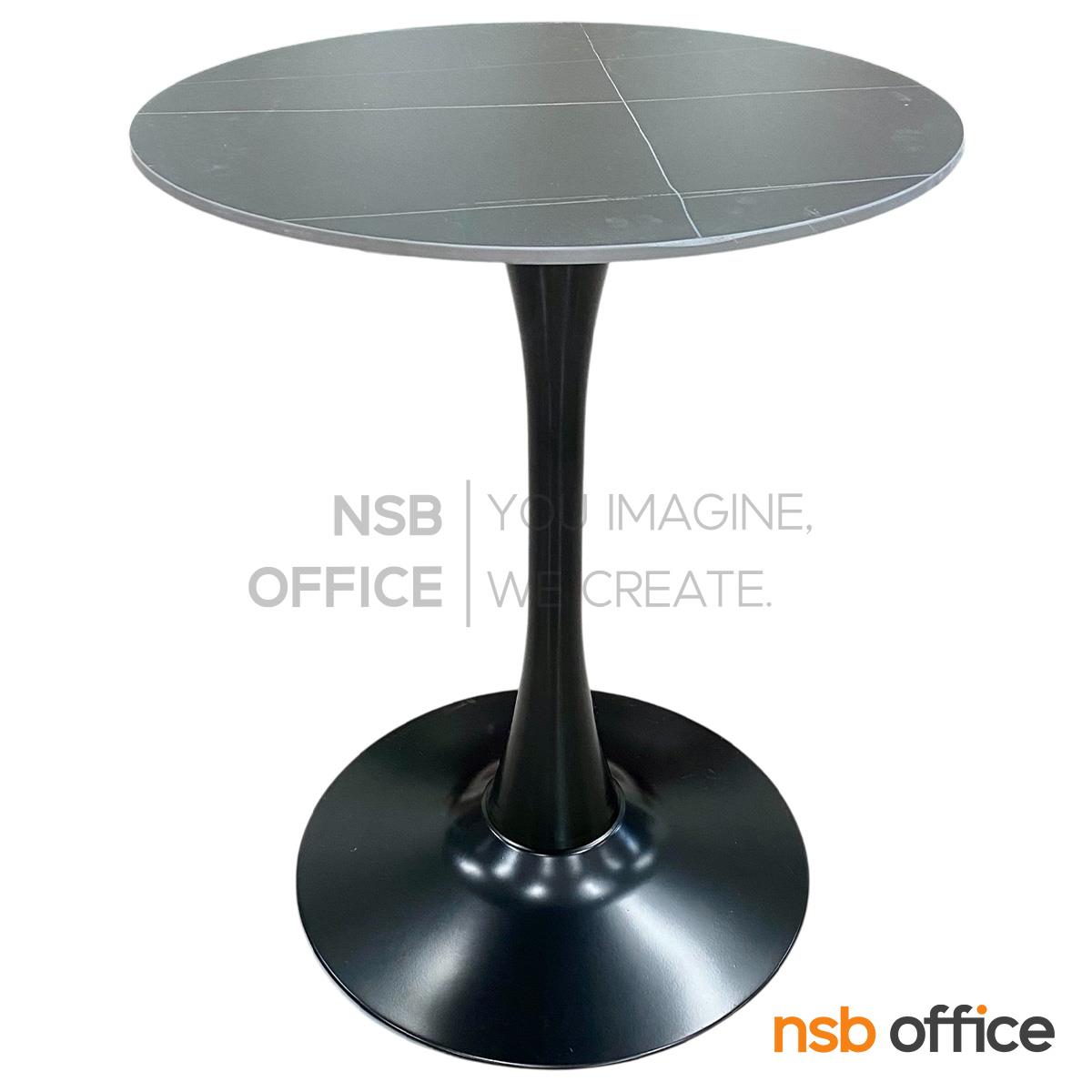 โต๊ะหน้าเซรามิคลายหินอ่อน รุ่น Linguine (ลิงกวินี) ขนาด 60Di ,80Di cm.  โครงขาเหล็ก