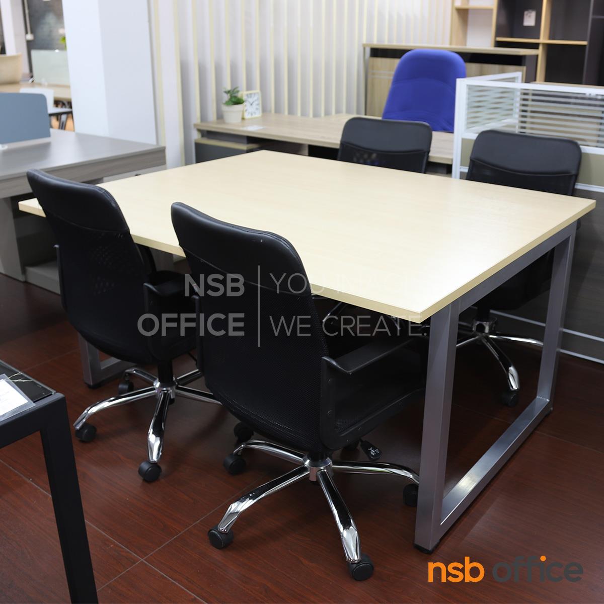 ชุดโต๊ะทำงาน 4 ที่นั่ง รุ่น Gobby (ก๊อบบี้) ขนาด 150W cm.  พร้อมเก้าอี้สำนักงานหลังเน็ต