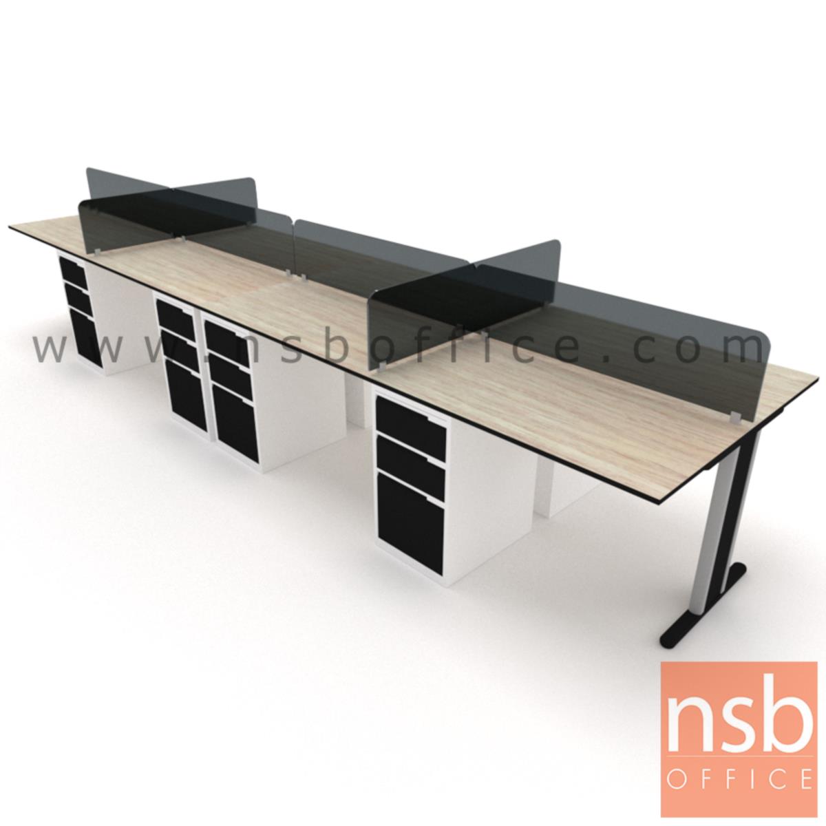 ชุดโต๊ะทำงานกลุ่ม 8 ที่นั่ง  รุ่น NSB-WS028G ขนาด 600W cm. พร้อมลิ้นชักเหล็กอย่างดี