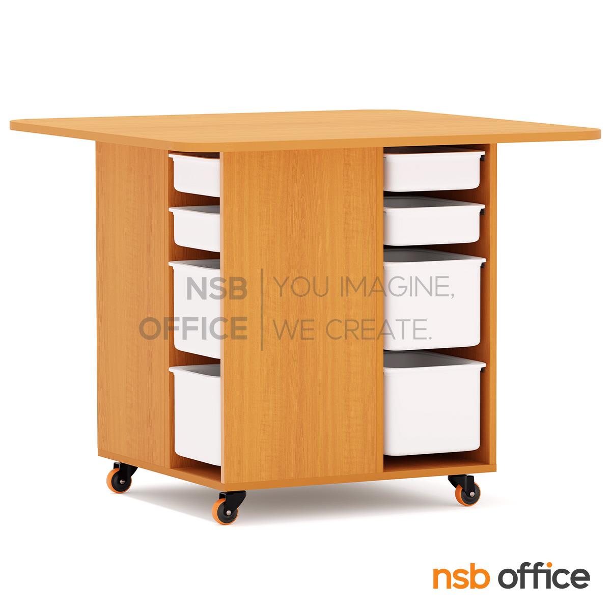 โต๊ะทดลอง STEM รุ่น Cornflower (คอร์นฟาวเวอร์) ขนาด 120W cm. ล้อเลื่อน