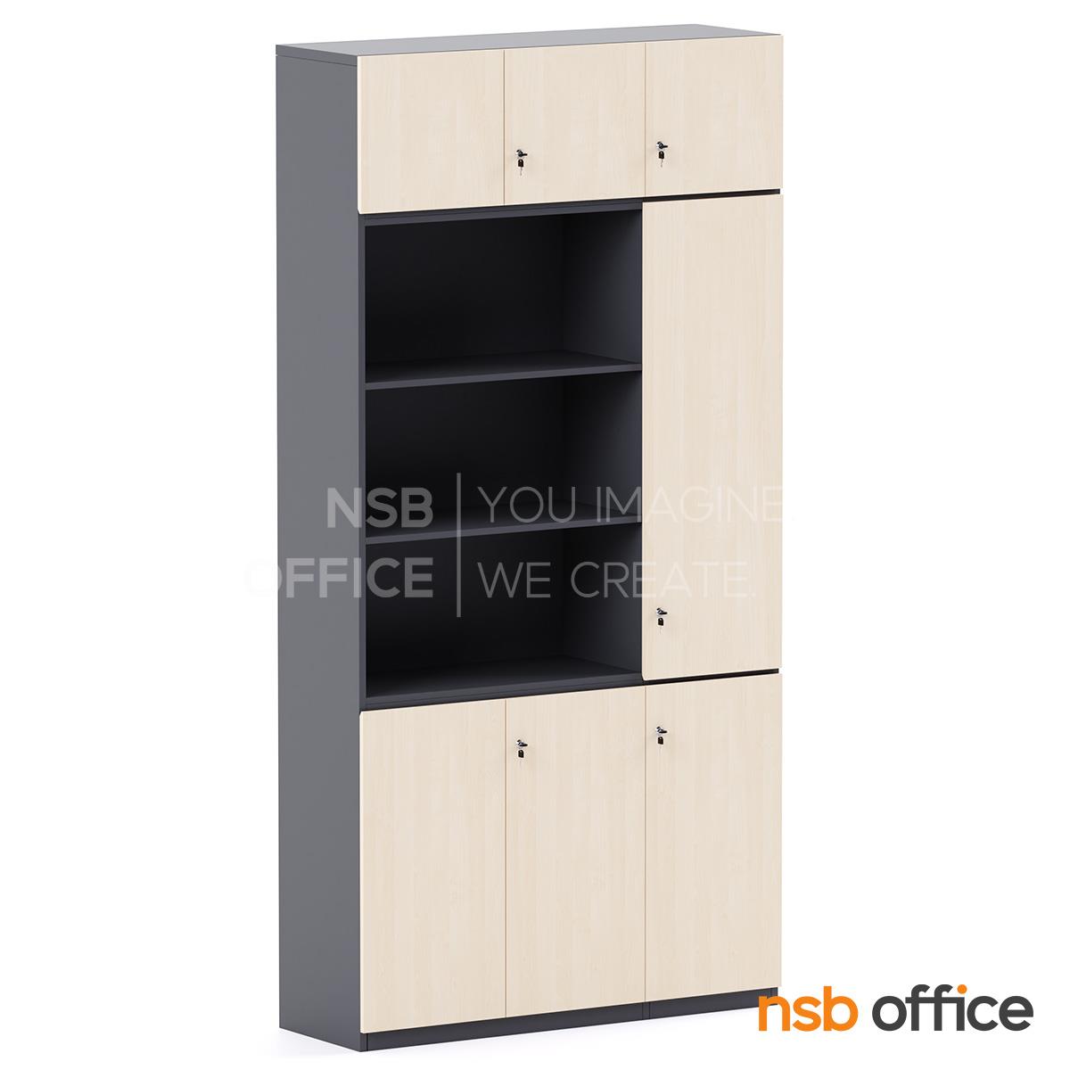 ตู้เอกสาร 7 บานเปิด 3 ช่องโล่ง รุ่น Bronzino (บรอนซิโน) ขนาด 120W*240H cm. เมลามีน