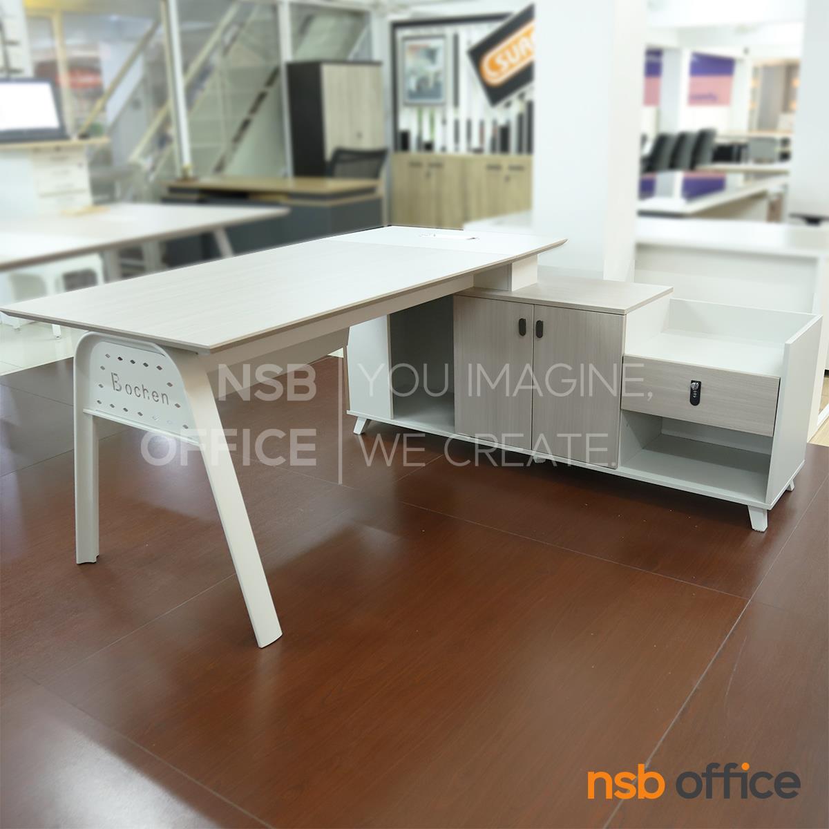 โต๊ะทำงานตัวแอล รุ่น Hudsun (ฮัดสัน) ขนาด 180W ,200W cm. พร้อมตู้ข้าง