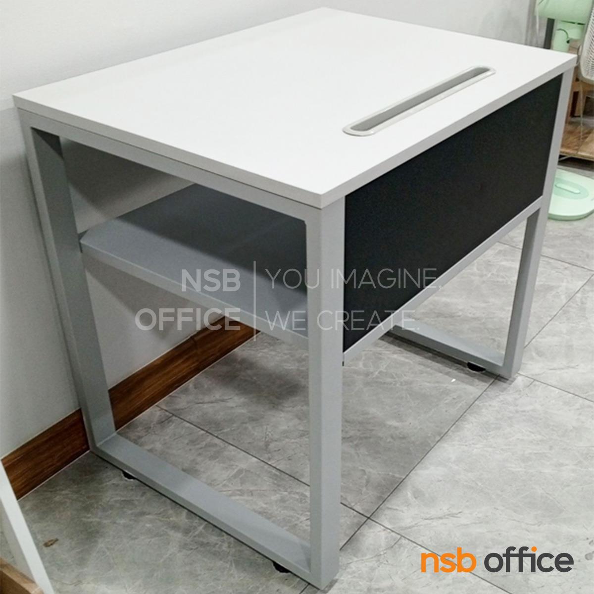 โต๊ะวางปริ้นเตอร์ มีที่วางกระดาษและช่องสอดกระดาษ รุ่น Niko (นิโก้) ขนาด 80W cm.  ขาเหล็ก