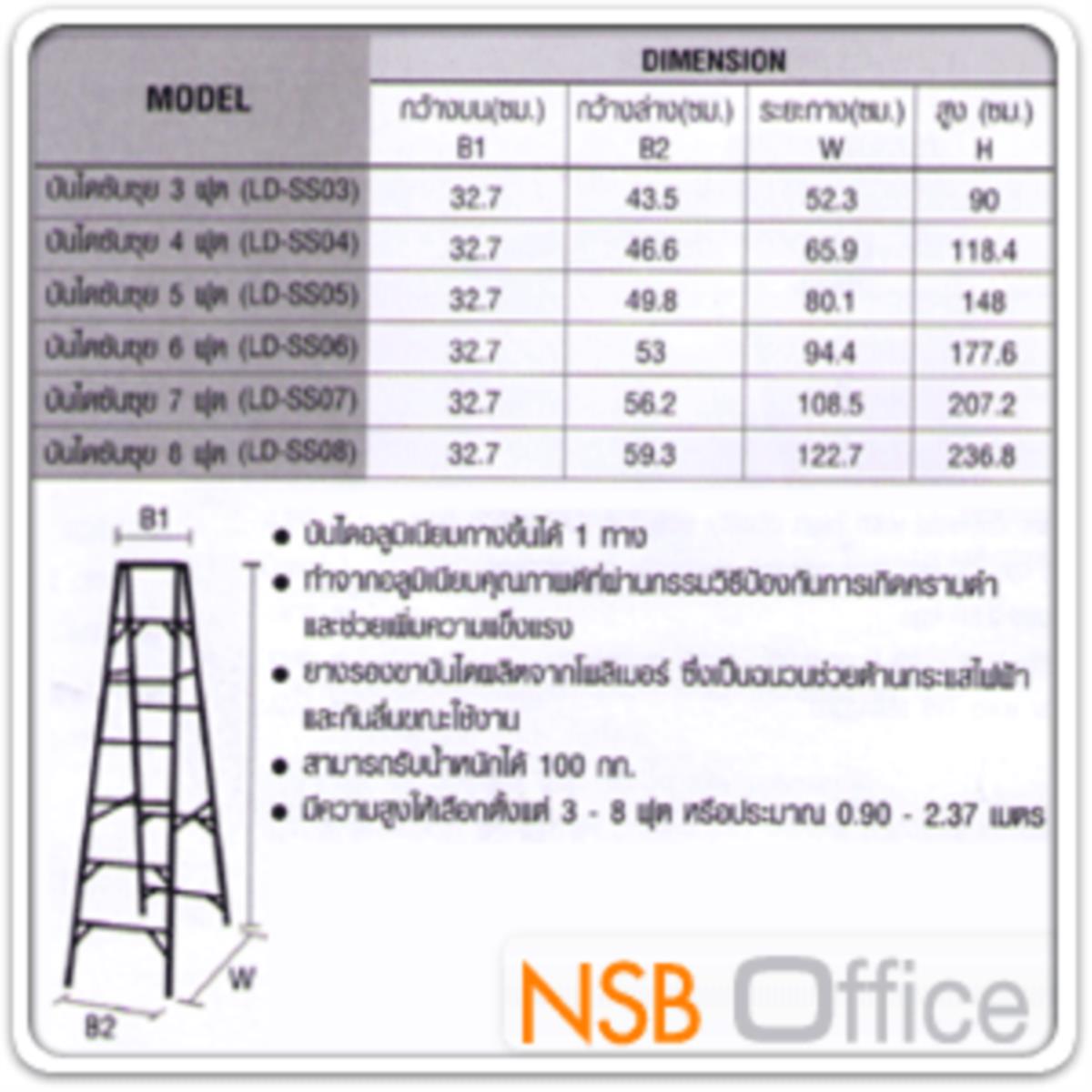 บันไดอลูมิเนียมรุ่นประหยัด  LD-TSS (3-8 ขั้น) 